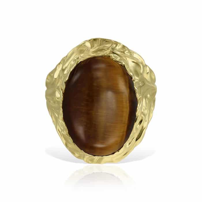 Inel aur 14 kt cu ochi de tigru I S12C.6
