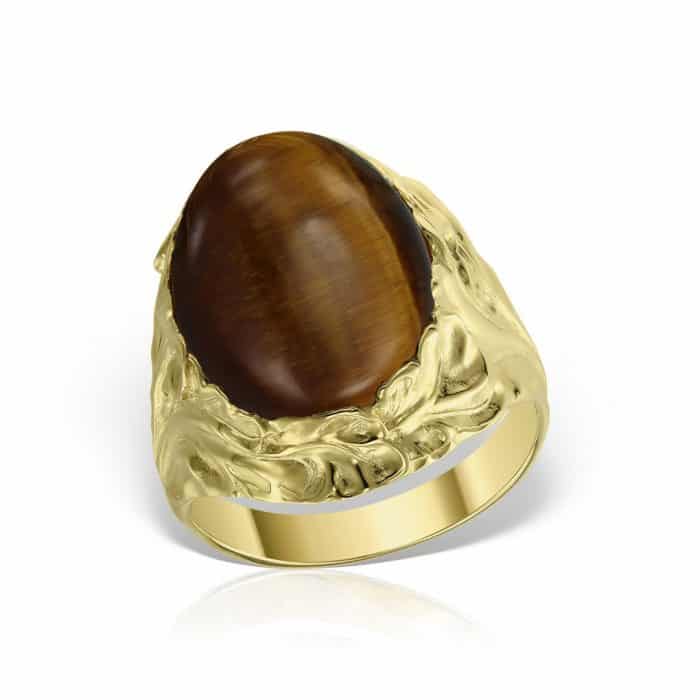 Inel aur 14 kt cu ochi de tigru I S12C.6