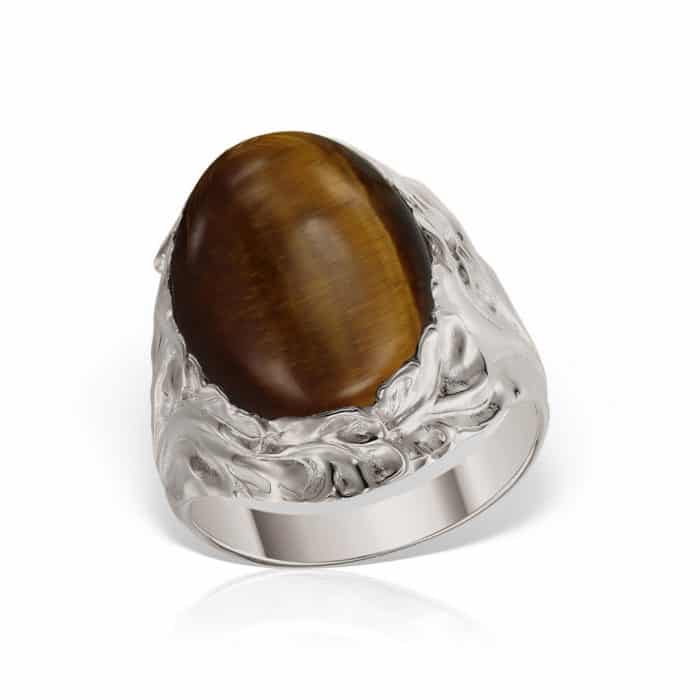 Inel aur 14 kt cu ochi de tigru I S12C.6