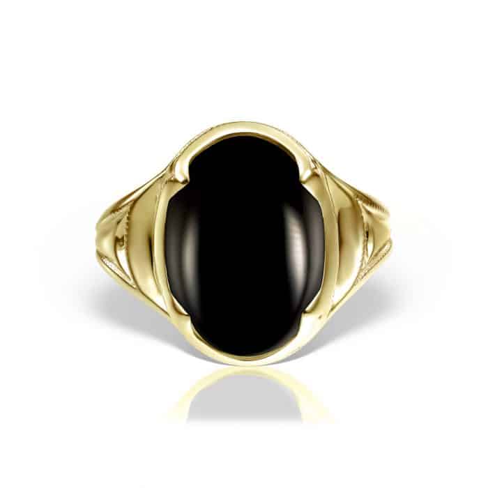 Inel aur 14 kt cu onix negru I S13C.3