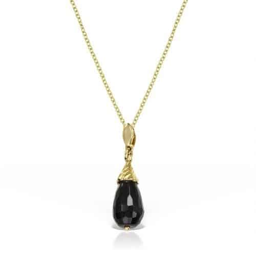 Pandantiv din aur 14 kt cu onix negru P S06C.1