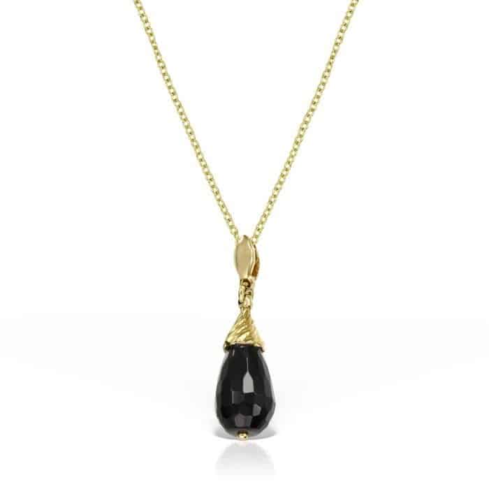 Pandantiv din aur 14 kt cu onix negru P S06C.1