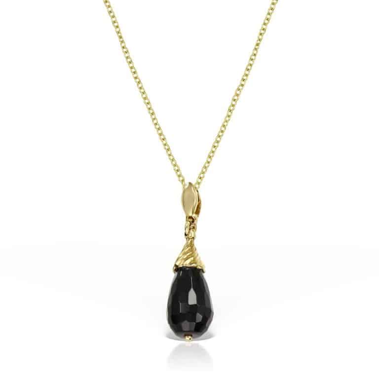 Pandantiv din aur 14 kt cu onix negru P S06C.1