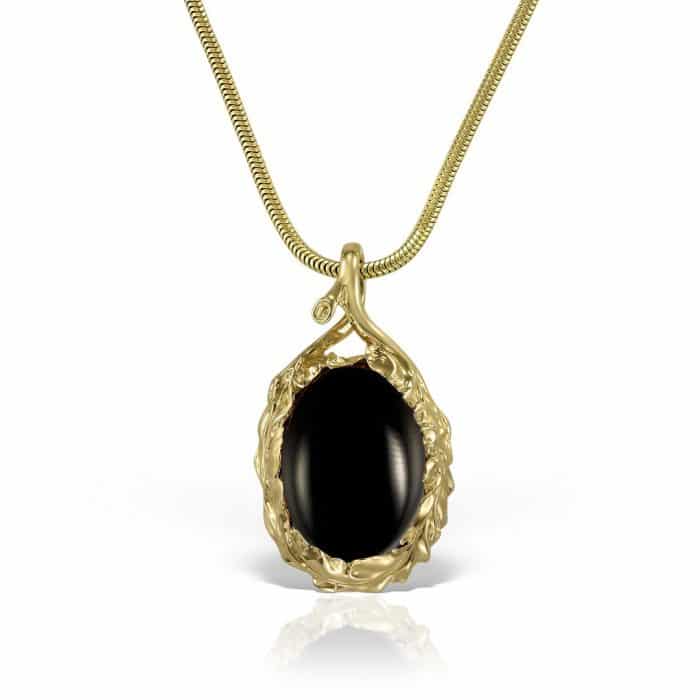 Pandantiv cu onix negru, aur 14 kt, P S12C.3
