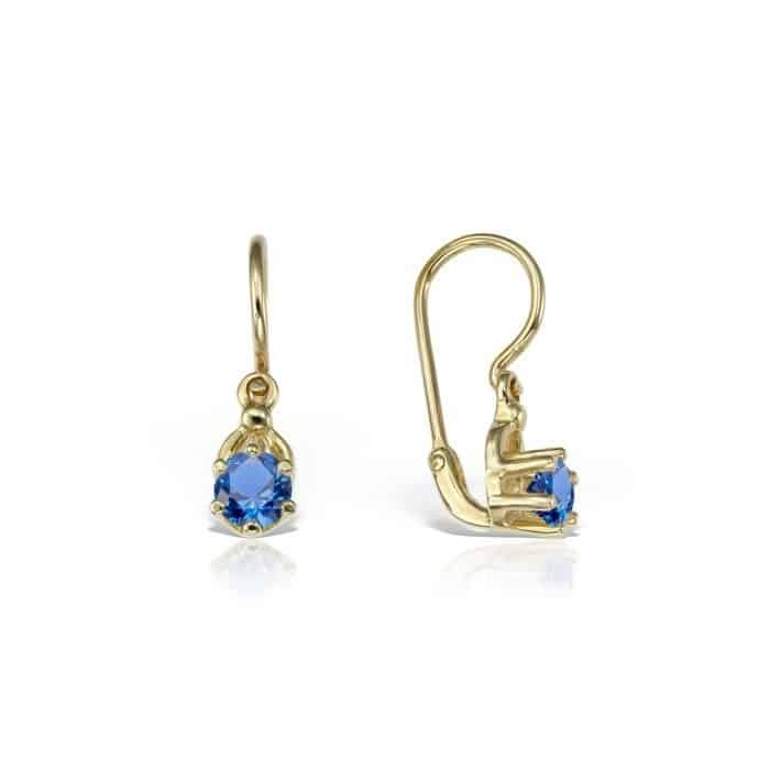 Cercei aur copii, 14 kt, zirconii diverse culori, C 127S
