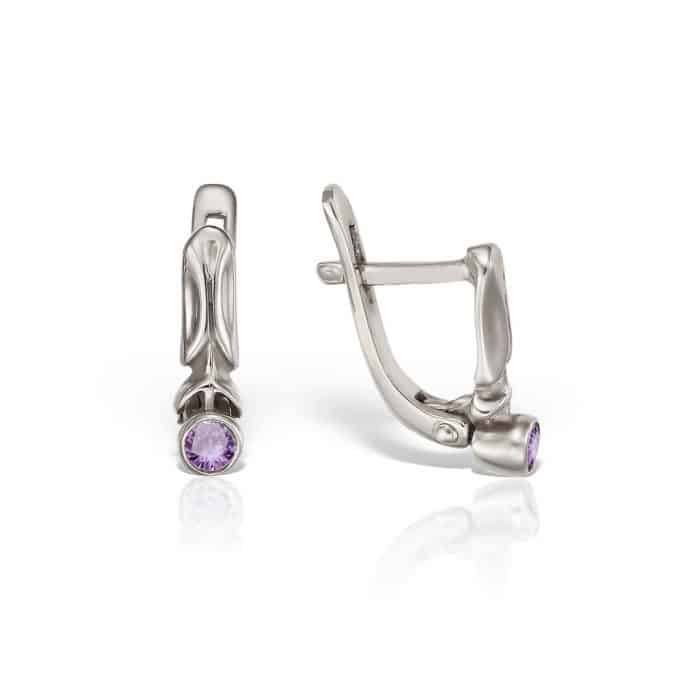 Cercei aur copii, 14 kt, zirconii diverse culori, C 222S