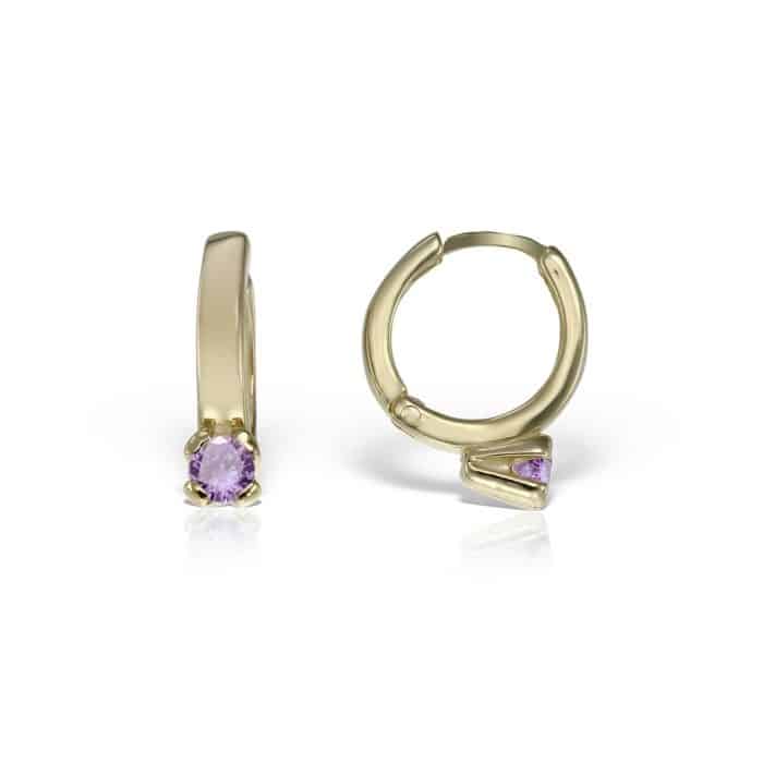Cercei aur copii, 14 kt, zirconii diverse culori, C 238S