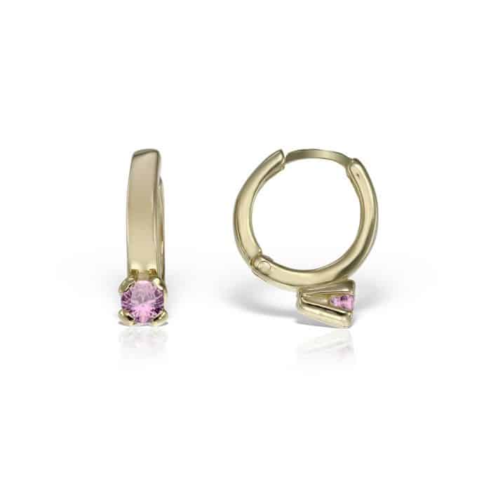 Cercei aur copii, 14 kt, zirconii diverse culori, C 238S