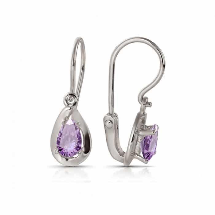 Cercei aur copii, 14 kt, zirconii diverse culori, C 246S