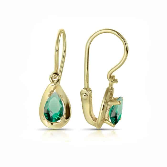Cercei aur copii, 14 kt, zirconii diverse culori, C 246S