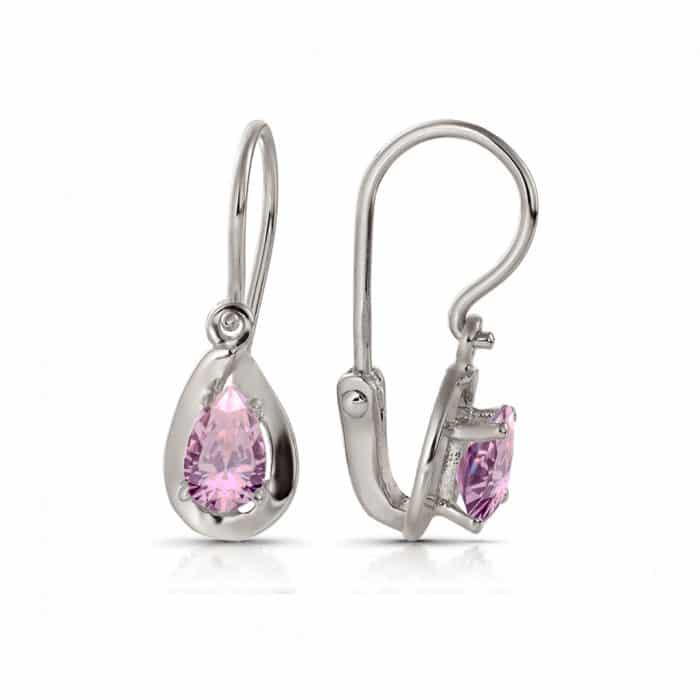 Cercei aur copii, 14 kt, zirconii diverse culori, C 246S