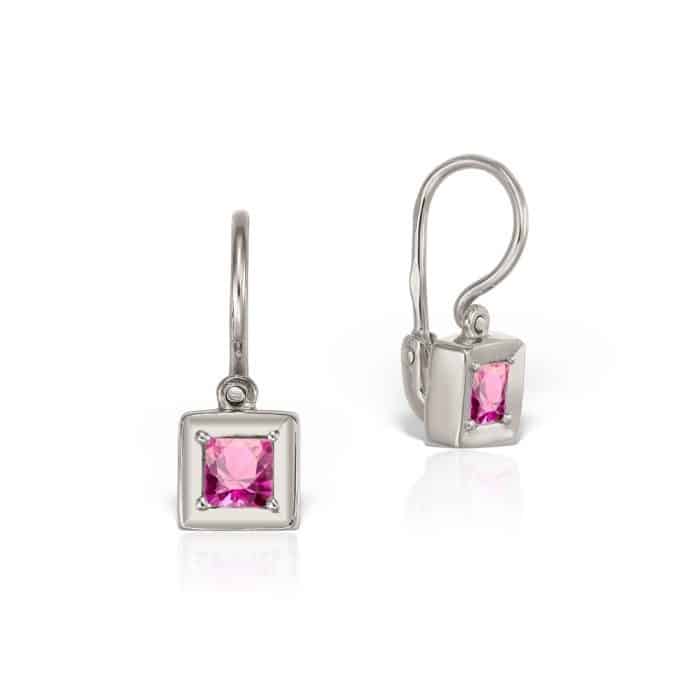 Cercei aur copii ,14 kt, zirconii diverse culori, C 258S