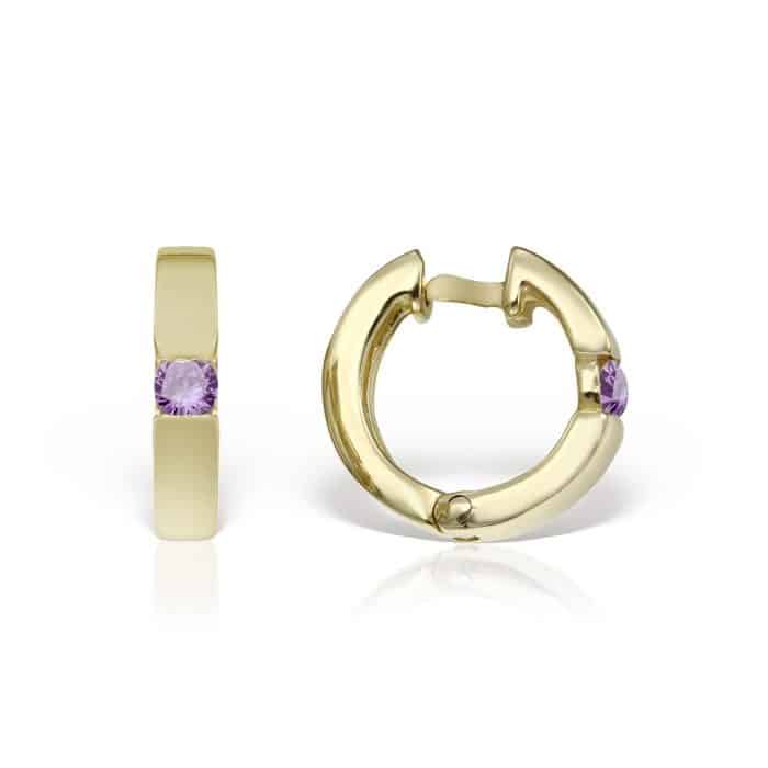 Cercei aur copii, 14 kt, zirconii diverse culori, C 281S