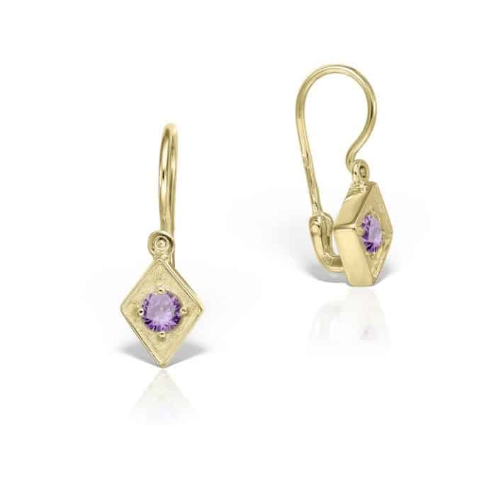 Cercei aur copii, 14 kt, zirconii diverse culori, C 364S