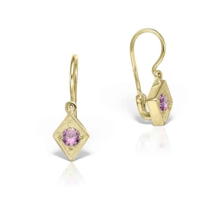 Cercei aur copii, 14 kt, zirconii diverse culori, C 364S