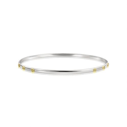 Brăţară aur damă cu floricele BR 03C, 14 kt, diverse combinații