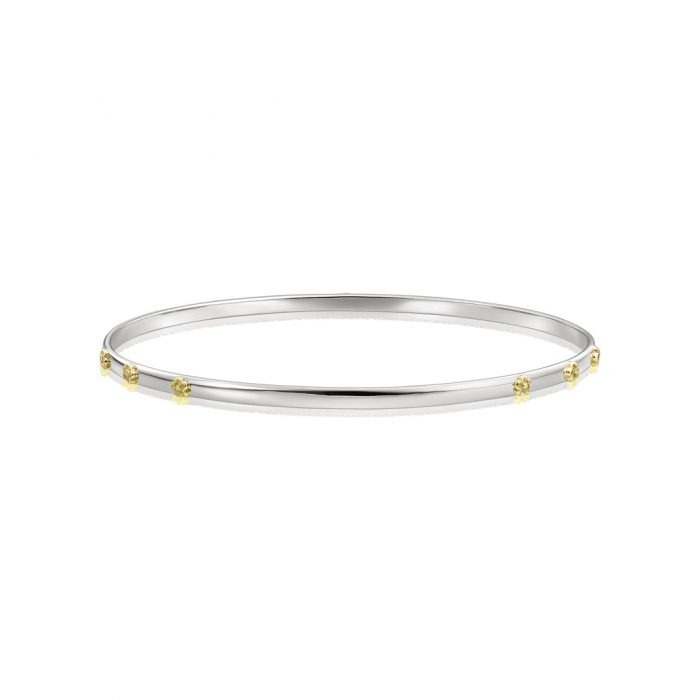Brăţară aur damă cu floricele BR 03C, 14 kt, diverse combinații