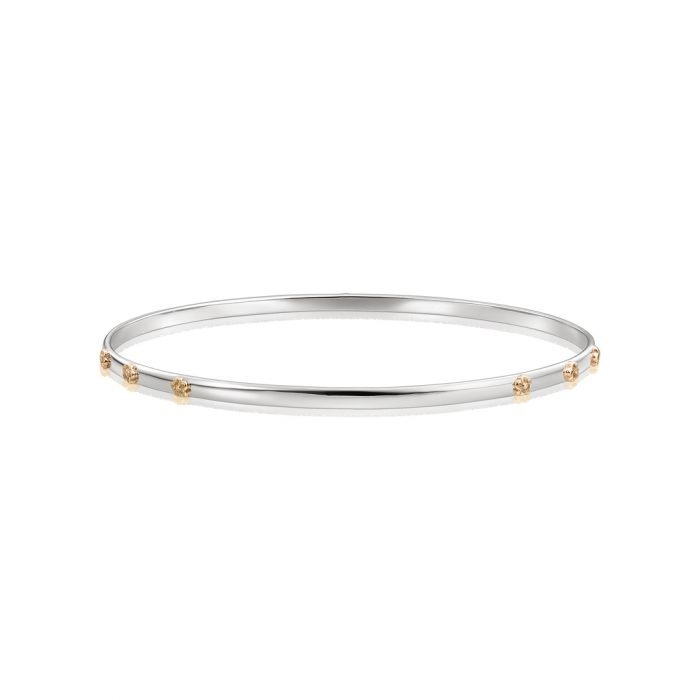 Brăţară aur damă cu floricele BR 03C, 14 kt, diverse combinații