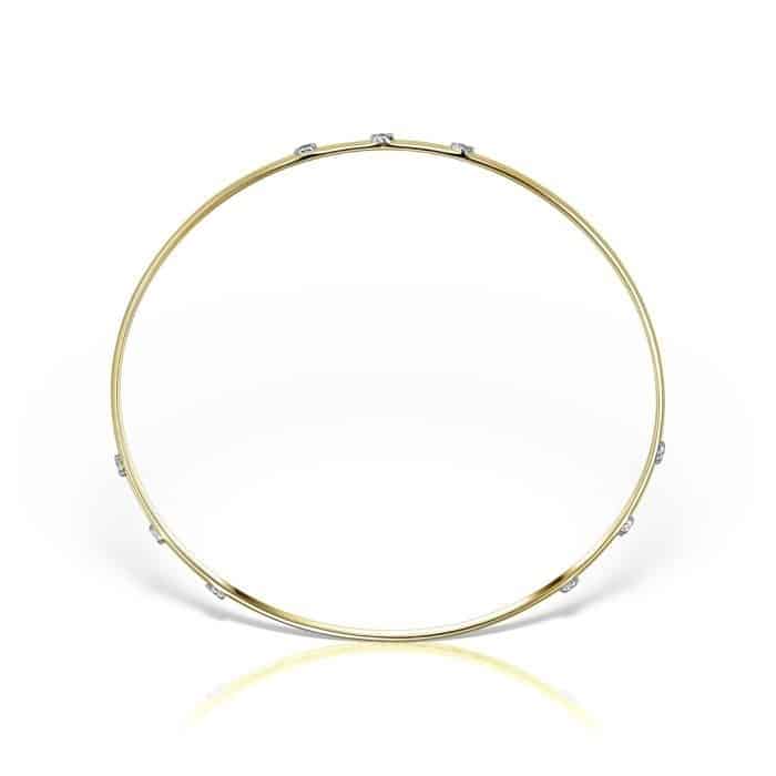 Brăţară aur damă cu floricele BR 03C, 14 kt, diverse combinații