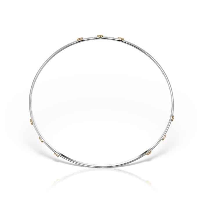 Brăţară aur damă cu floricele BR 03C, 14 kt, diverse combinații