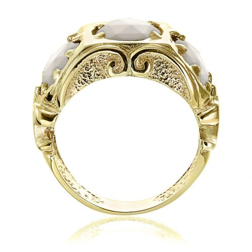 Inel aur 14 kt cu agat alb I 09C.3