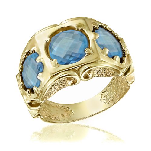 Inel aur 14 kt cu topaz I 09C.6