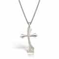 Pandantiv cruciuliță ortodoxă din aur 14 kt cu pietre zirconia P 08S
