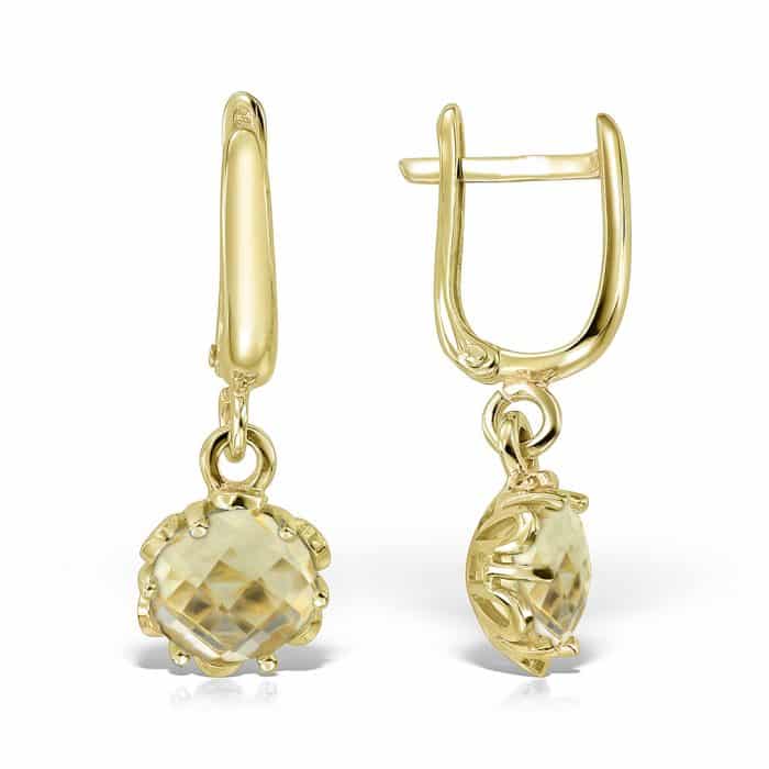 Cercei cu citrine, aur 14 kt, C S21C.14