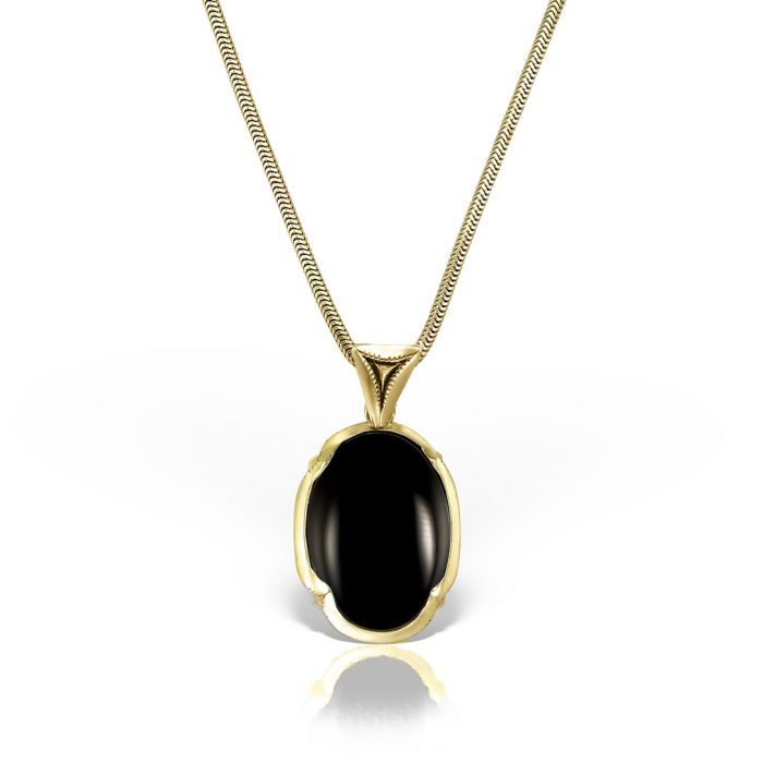 Pandantiv cu onix negru din aur 14 kt P S13C.3