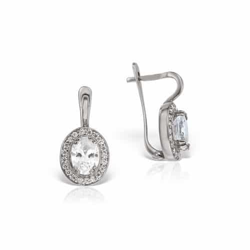 Cercei aur damă cu zirconii diverse culori, 14 kt, C 279S