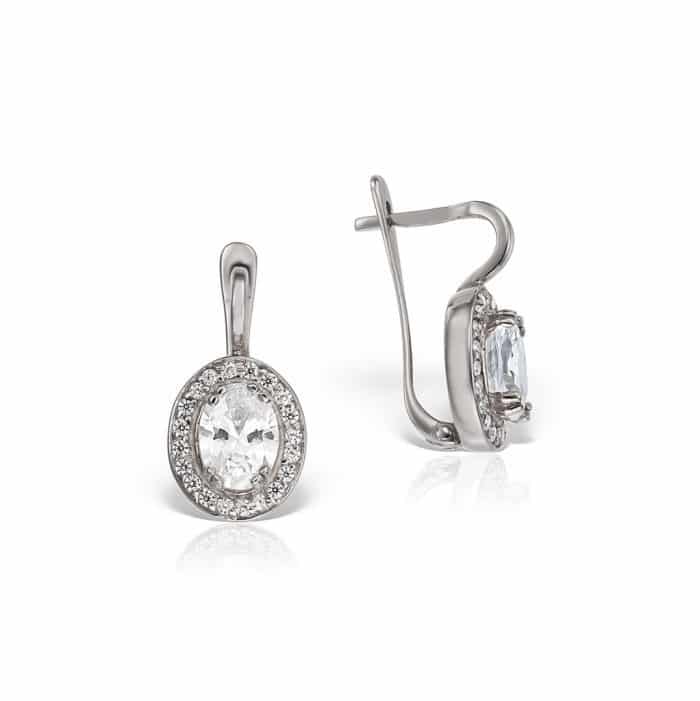 Cercei aur damă cu zirconii diverse culori, 14 kt, C 279S