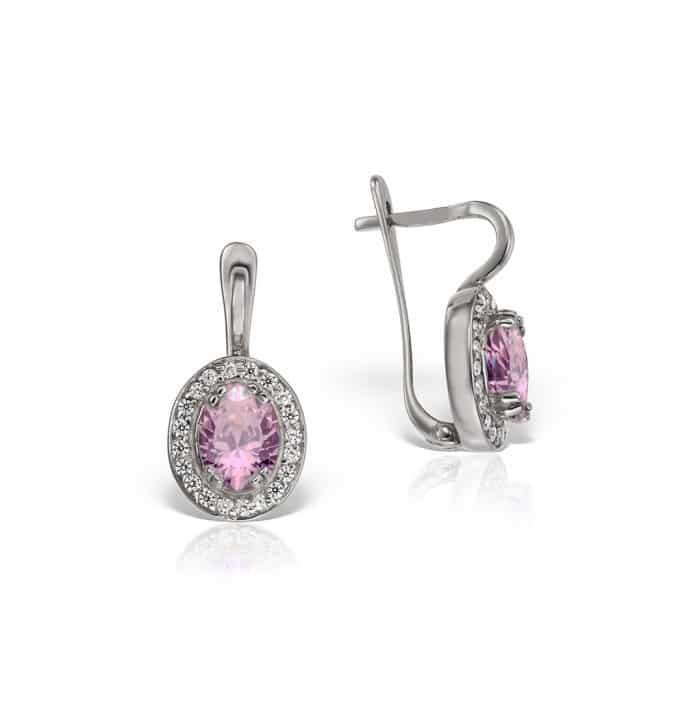 Cercei aur damă cu zirconii diverse culori, 14 kt, C 279S