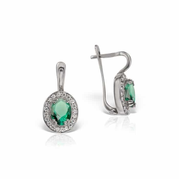 Cercei aur damă cu zirconii diverse culori, 14 kt, C 279S