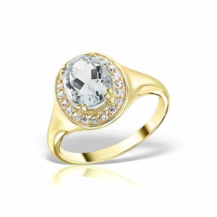 Inel aur 14 kt I 492S cu zirconia diverse culori
