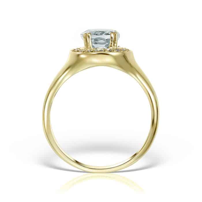 Inel aur 14 kt I 492S cu zirconia diverse culori