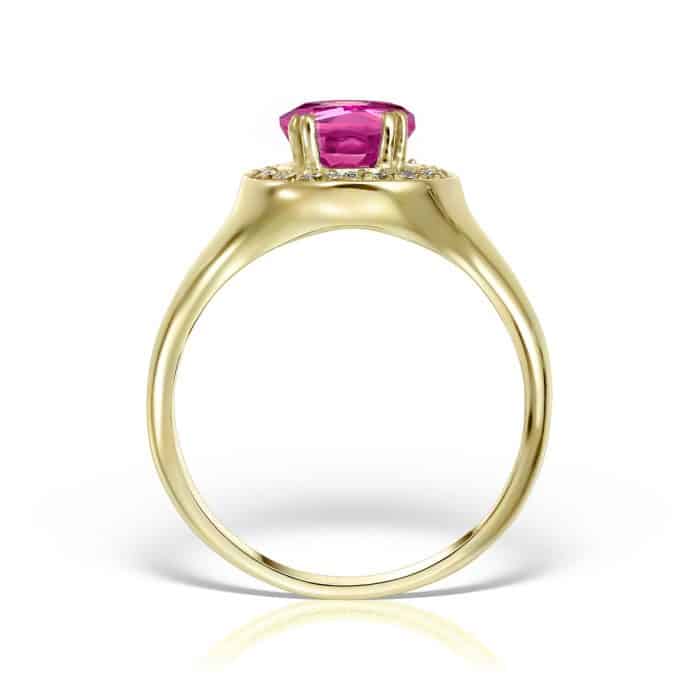 Inel aur 14 kt I 492S cu zirconia diverse culori