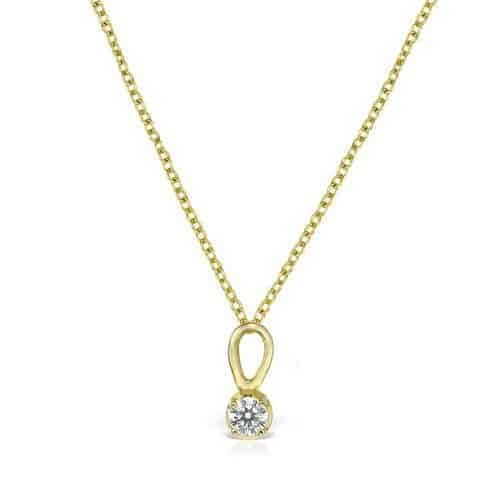 Pandantiv aur 14 kt cu zirconia P 154S