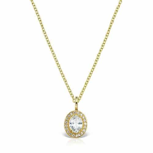 Pandantiv aur 14 kt cu zirconia diverse culori P 156S