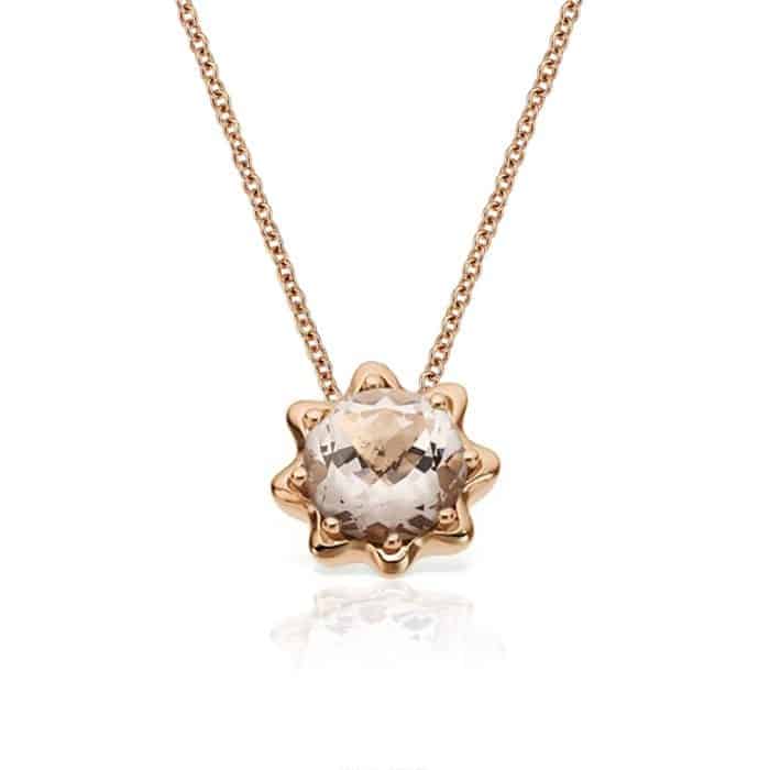 Pandantiv aur rose 14 kt cu morganit BB.283305M