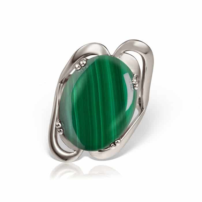 Inel aur 14 kt cu malachit I 08C.6