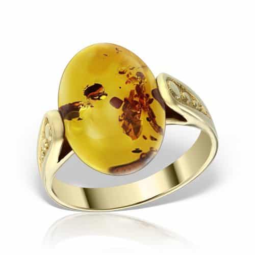 Inel aur 14 kt cu chihlimbar I 06C.1