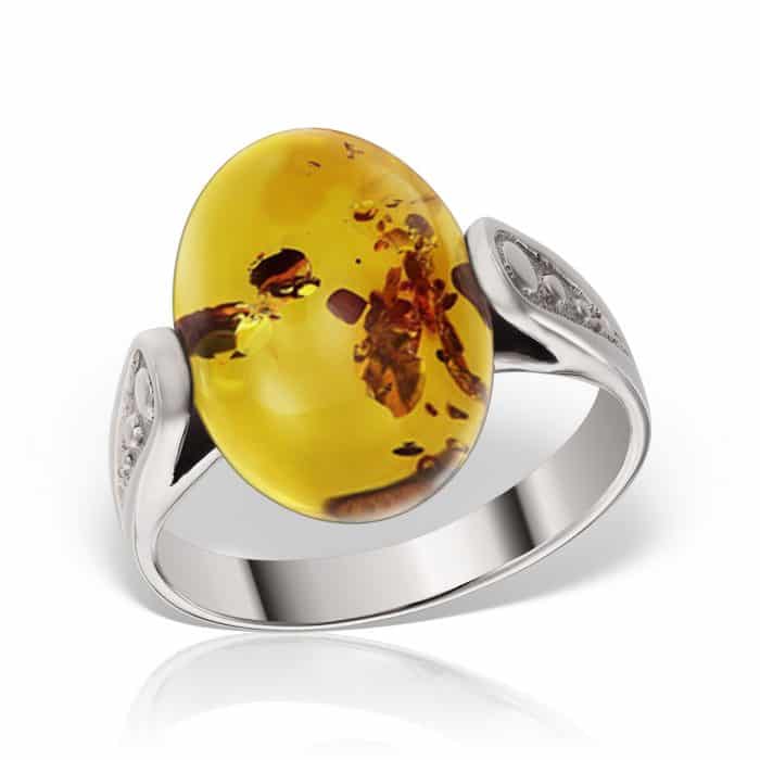 Inel aur 14 kt cu chihlimbar I 06C.1