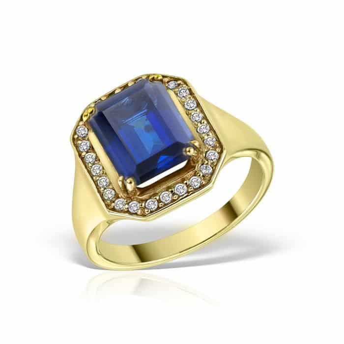 Inel aur 14 kt cu zirconia diverse culori I 639S