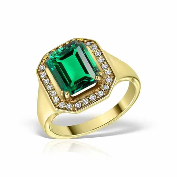 Inel aur 14 kt cu zirconia diverse culori I 639S