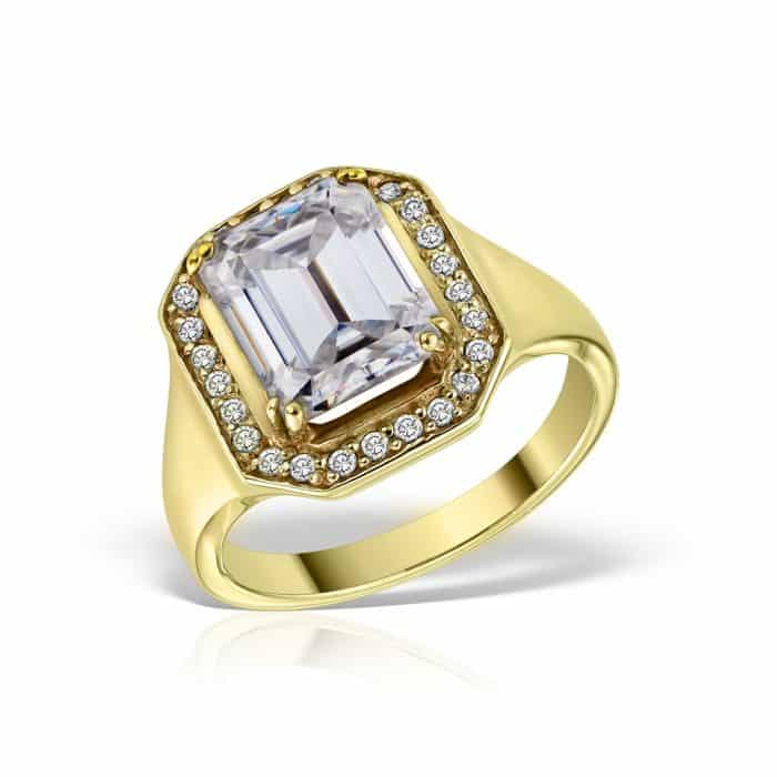 Inel aur 14 kt cu zirconia diverse culori I 639S