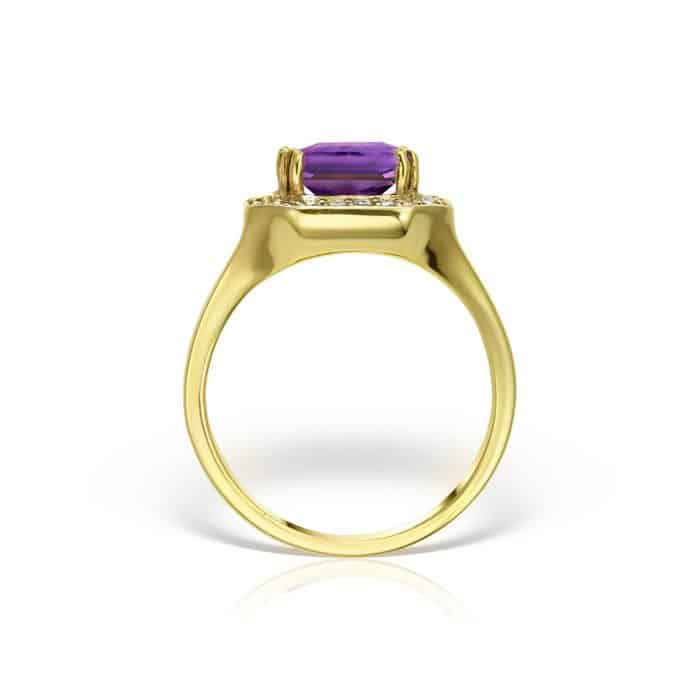 Inel aur 14 kt cu zirconia diverse culori I 639S