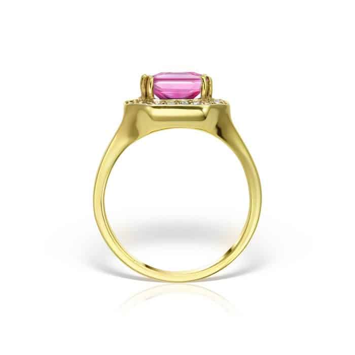Inel aur 14 kt cu zirconia diverse culori I 639S