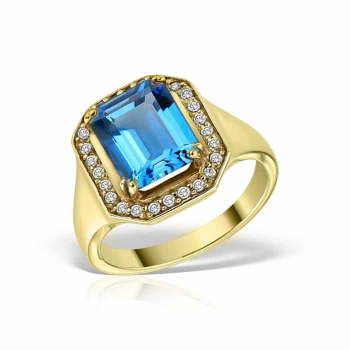 Inel aur 14 kt cu zirconia diverse culori I 639S