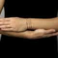 Brățară elastică aur 18 kt, galben/rose/alb, BRI02