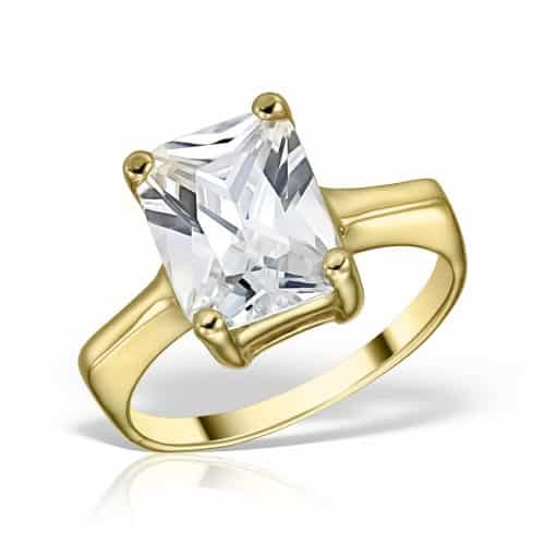 Inel logodnă din aur 14 kt I 283S, galben/alb, zirconia diverse culori